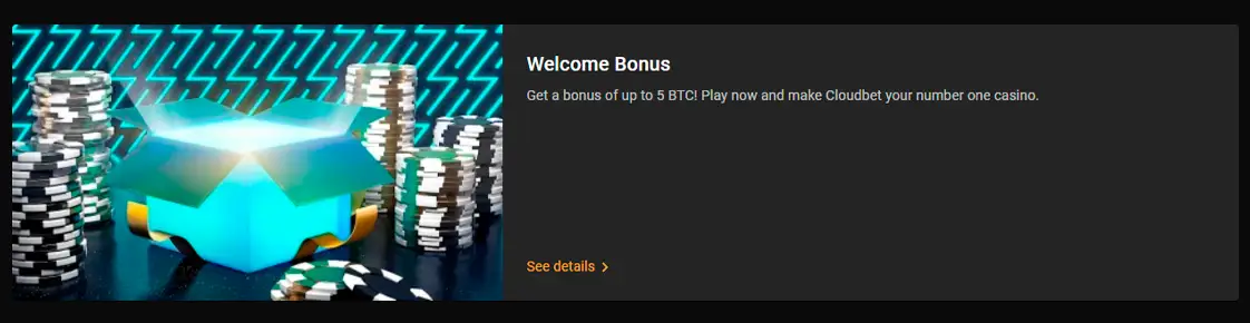 CloudBet casino bonuses